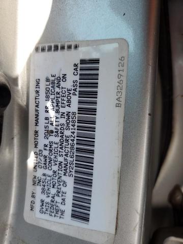 5Y2SL62864Z414858 - 2004 PONTIAC VIBE SILVER photo 14