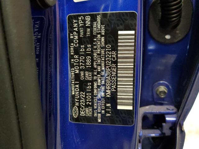 KMHRB8A38PU232210 - 2023 HYUNDAI VENUE SE BLUE photo 12