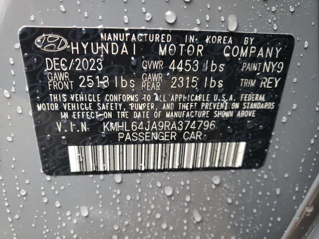 KMHL64JA9RA374796 - 2024 HYUNDAI SONATA SEL GRAY photo 12