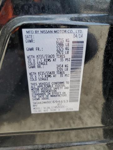 5N1AR2MN9EC694653 - 2014 NISSAN PATHFINDER S BLACK photo 13