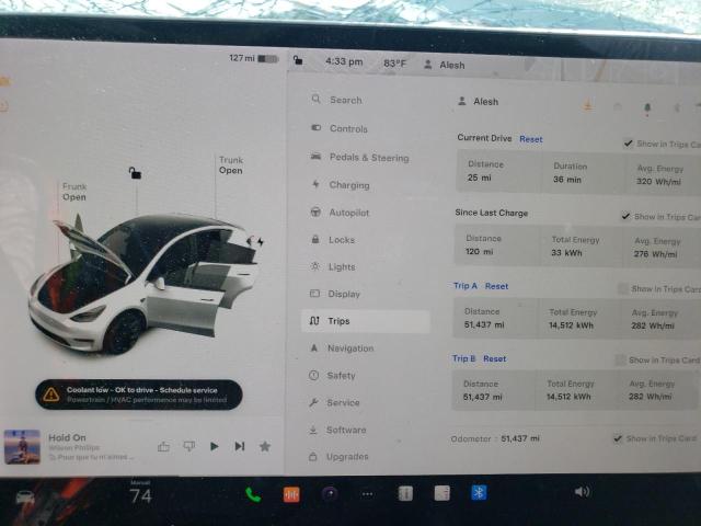 5YJYGDEE7MF295910 - 2021 TESLA MODEL Y WHITE photo 9