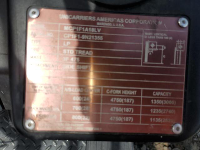 CP1F19N21355 - 2019 UNI FORKLIFT WHITE photo 10