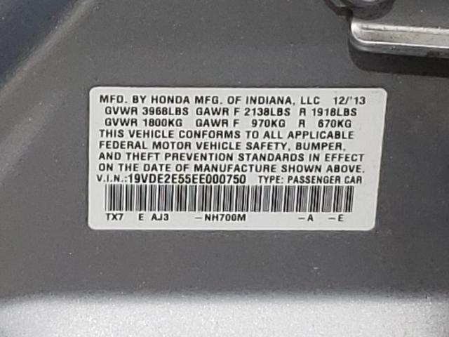 19VDE2E55EE000750 - 2014 ACURA ILX 24 PREMIUM SILVER photo 12