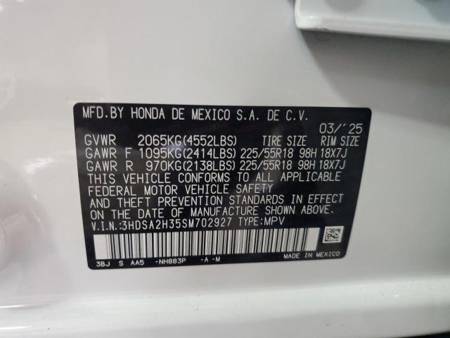 3HDSA2H35SM702927 - 2025 ACURA ADX WHITE photo 13
