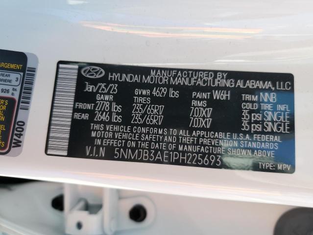 5NMJB3AE1PH225693 - 2023 HYUNDAI TUCSON SEL WHITE photo 12