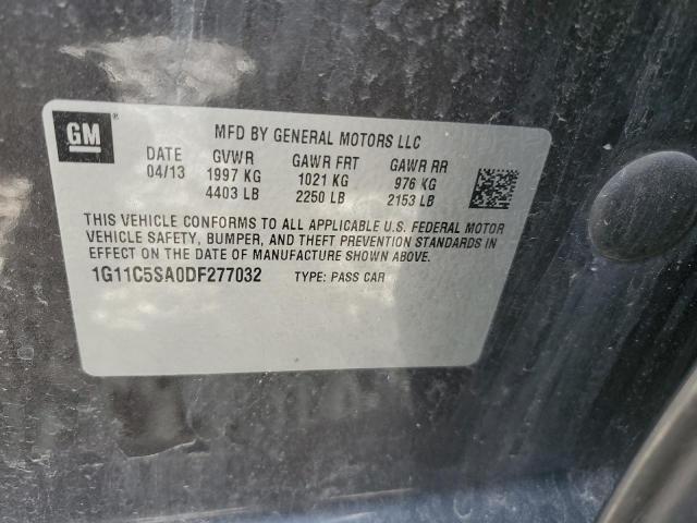 1G11C5SA0DF277032 - 2013 CHEVROLET MALIBU 1LT CHARCOAL photo 12