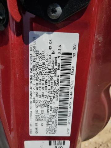 5TETU62N98Z524952 - 2008 TOYOTA TACOMA PRERUNNER ACCESS CAB RED photo 12