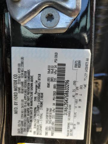 3LN6L2GK7GR633296 - 2016 LINCOLN MKZ BLACK photo 12