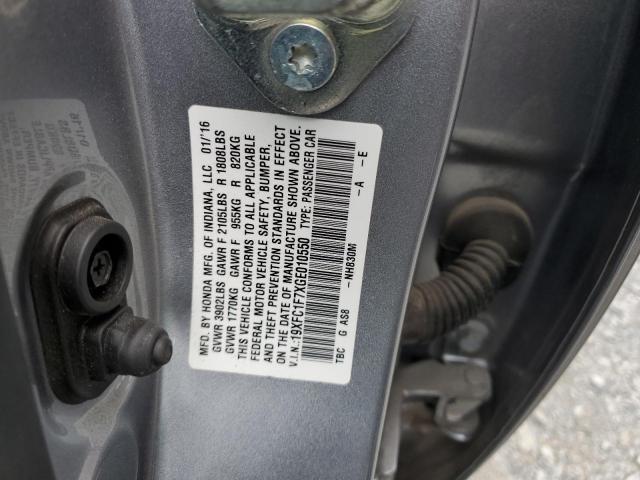 19XFC1F7XGE010550 - 2016 HONDA CIVIC EXL 银色 照片 13