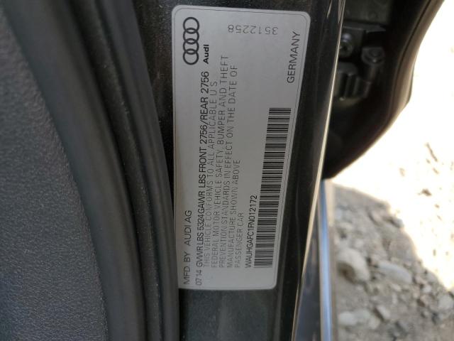 WAUHGAFC1FN012172 - 2015 AUDI A6 PRESTIGE ნაცრისფერი ფოტო 12