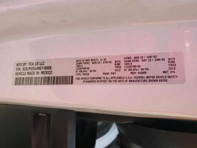 3C6LRVDG4NE116668 - 2022 RAM PROMASTER 2500 HIGH WHITE photo 12