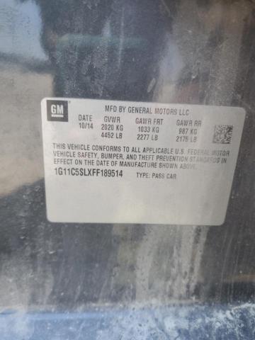 1G11C5SLXFF189514 - 2015 CHEVROLET MALIBU 1LT 灰色 照片 12