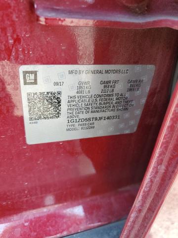 1G1ZD5ST9JF140331 - 2018 CHEVROLET MALIBU LT 栗色 照片 13