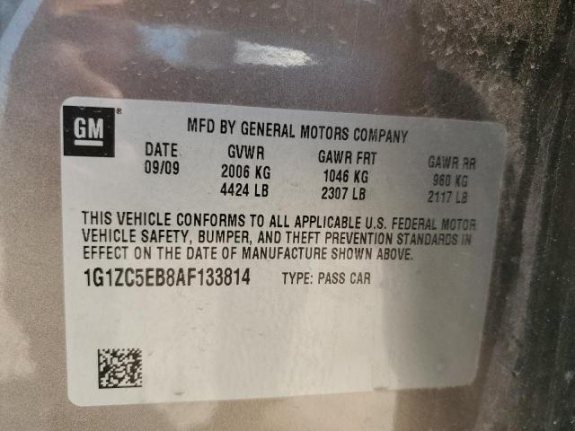 1G1ZC5EB8AF133814 - 2010 CHEVROLET MALIBU 1LT 棕色 照片 12