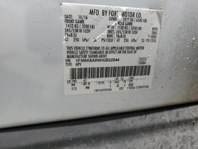 1FM5K8AR9HGB22544 - 2017 FORD EXPLORER POLICE INTERCEPTOR 白色 照片 13