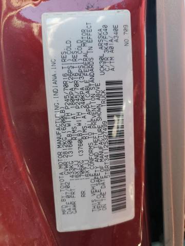 5TBRT34112S327499 - 2002 TOYOTA TUNDRA ACCESS CAB Bordeaux photo 12