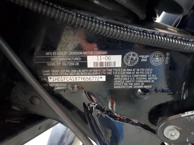 1HD1FC4187Y656772 - 2007 HARLEY-DAVIDSON FLHTCUI 蓝色 照片 10