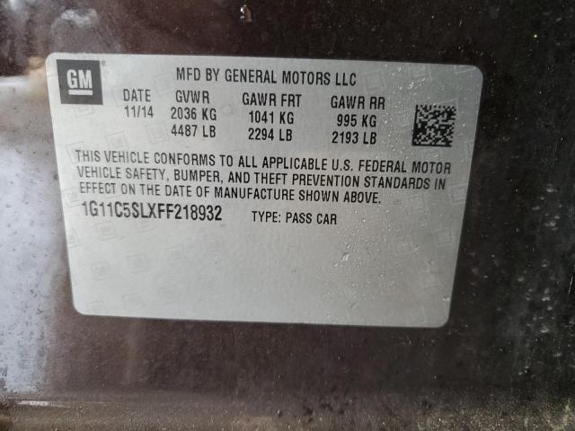 1G11C5SLXFF218932 - 2015 CHEVROLET MALIBU 1LT BROWN photo 13