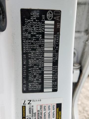 2T1KR30E37C667480 - 2007 TOYOTA COROLLA MA XR WHITE photo 13