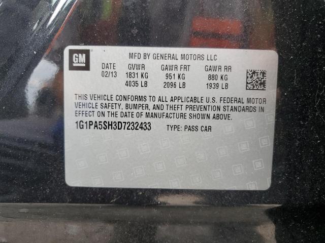 1G1PA5SH3D7232433 - 2013 CHEVROLET CRUZE LS BLACK photo 12