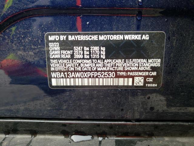 WBA13AW0XPFP52530 - 2023 BMW M440XI GRAN COUPE BLUE photo 12