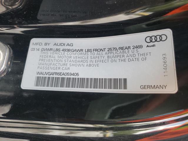 WAUVGAFR6EA059405 - 2014 AUDI S5 PRESTIGE BLACK photo 10