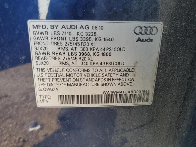 WA1WMAFEXBD001945 - 2011 AUDI Q7 PRESTIGE BLUE photo 13