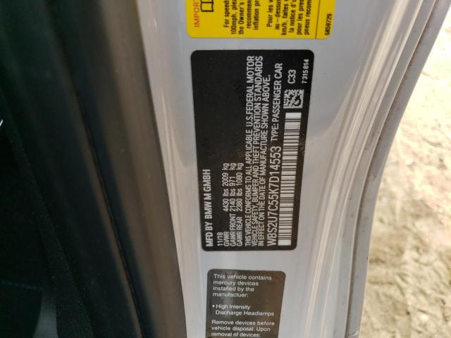 WBS2U7C55K7D14553 - 2019 BMW M2 COMPETITION WHITE photo 12