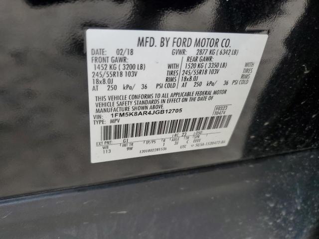 1FM5K8AR4JGB12705 - 2018 FORD EXPLORER POLICE INTERCEPTOR 黑色 照片 13