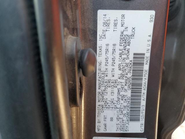 5TFJU4GN8EX063430 - 2014 TOYOTA TACOMA DOUBLE CAB PRERUNNER GRAY photo 13