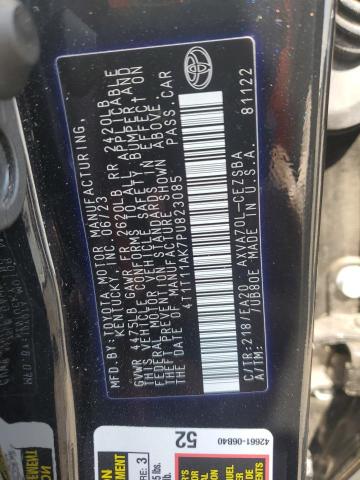 4T1T11AK7PU823085 - 2023 TOYOTA CAMRY SE NIGHT SHADE BLACK photo 13