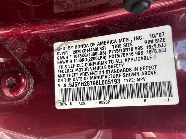 5J6YH28798L005193 - 2008 HONDA ELEMENT EX RED photo 10