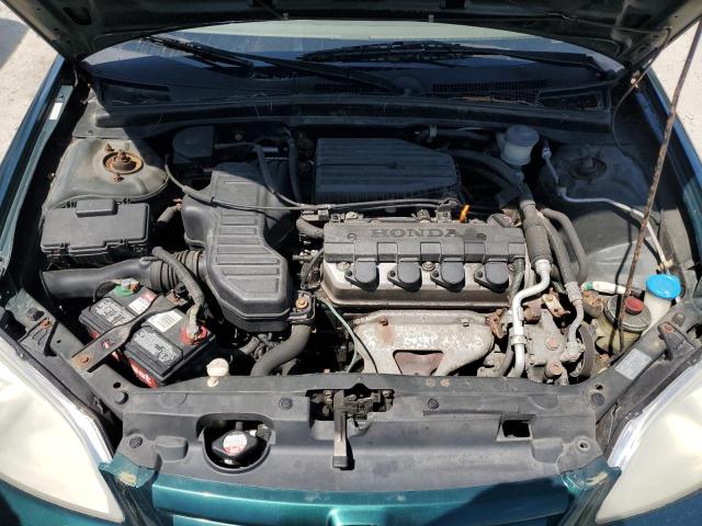 2HGES16521H512494 - 2001 HONDA CIVIC LX GREEN photo 11