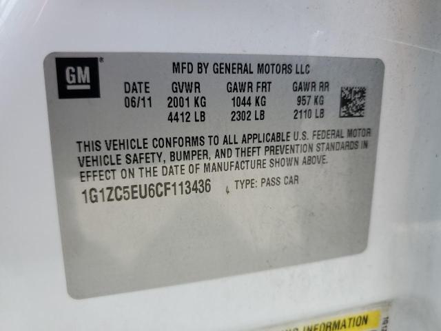 1G1ZC5EU6CF113436 - 2012 CHEVROLET MALIBU 1LT 白色 照片 12