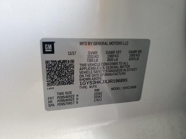 1GYS3HKJXJR196895 - 2018 CADILLAC ESCALADE ESV LUXURY WHITE photo 13