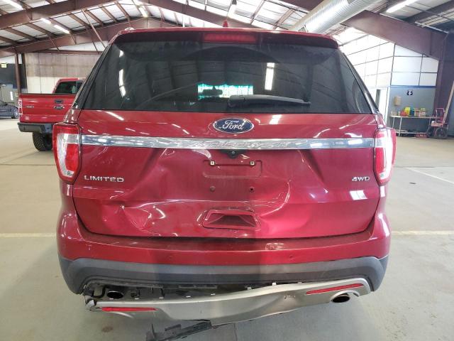 1FM5K8F84GGC94138 - 2016 FORD EXPLORER LIMITED RED photo 6