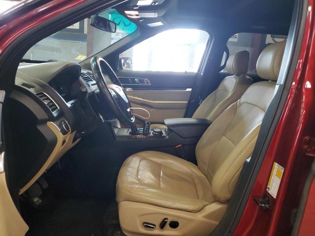 1FM5K8F84GGC94138 - 2016 FORD EXPLORER LIMITED RED photo 7