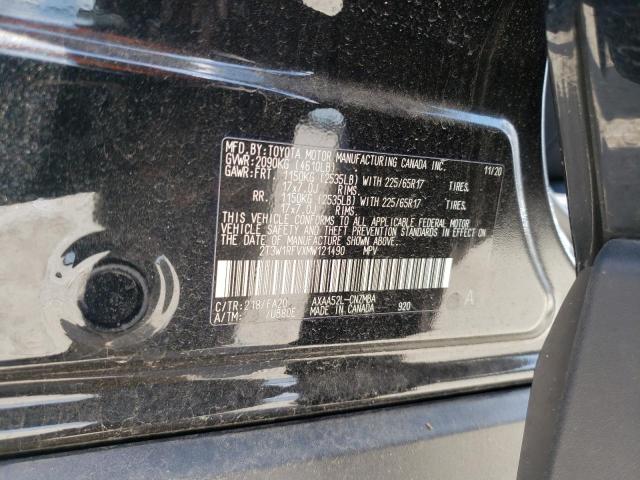2T3W1RFVXMW121490 - 2021 TOYOTA RAV4 XLE BLACK photo 13