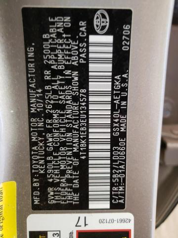 4T1BK1EB3EU134578 - 2014 TOYOTA AVALON BASE Qəhvəyi foto 12