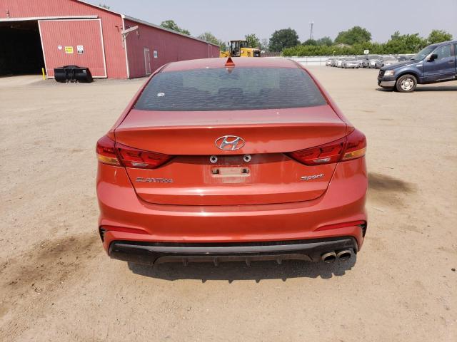 KMHD04LB4HU321769 - 2017 HYUNDAI ELANTRA SPORT ORANGE photo 6