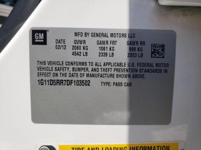 1G11D5RR7DF103502 - 2013 CHEVROLET MALIBU 1LT 白色 照片 12