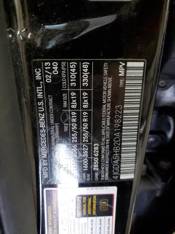 4JGDA5HB2DA198223 - 2013 MERCEDES-BENZ ML 350 4MATIC BLACK photo 13