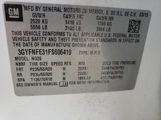 3GYFNFE31FS606419 - 2015 CADILLAC SRX PERFORMANCE COLLECTION Ақ фото 14