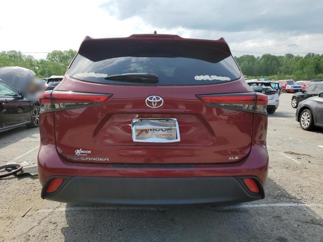5TDGZRAH5NS548626 - 2022 TOYOTA HIGHLANDER XLE RED photo 6