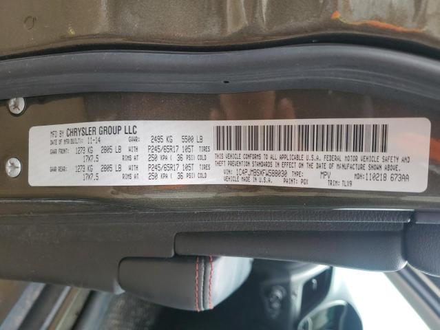 1C4PJMBSXFW588030 - 2015 JEEP CHEROKEE TRAILHAWK GREEN photo 12