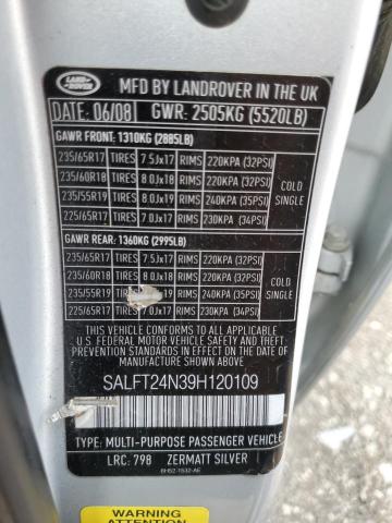 SALFT24N39H120109 - 2009 LAND ROVER LR2 HSE TECHNOLOGY SILVER photo 13