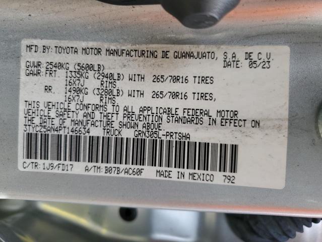 3TYCZ5AN4PT146634 - 2023 TOYOTA TACOMA DOUBLE CAB ვერცხლისფერი ფოტო 12