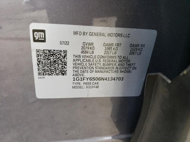 1G1FY6S06N4134703 - 2022 CHEVROLET BOLT EUV LT GRAY photo 13