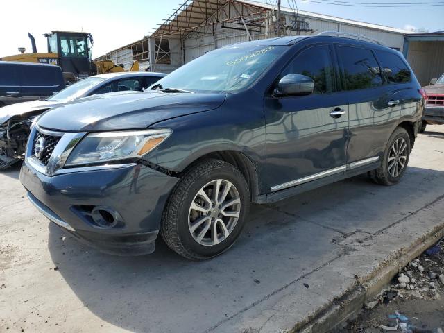 5N1AR2MN1EC725460 - 2014 NISSAN PATHFINDER S BLUE photo 1