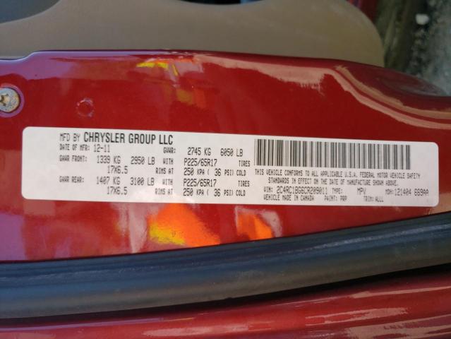 2C4RC1BG6CR209011 - 2012 CHRYSLER TOWN & COU TOURING 红色 照片 13
